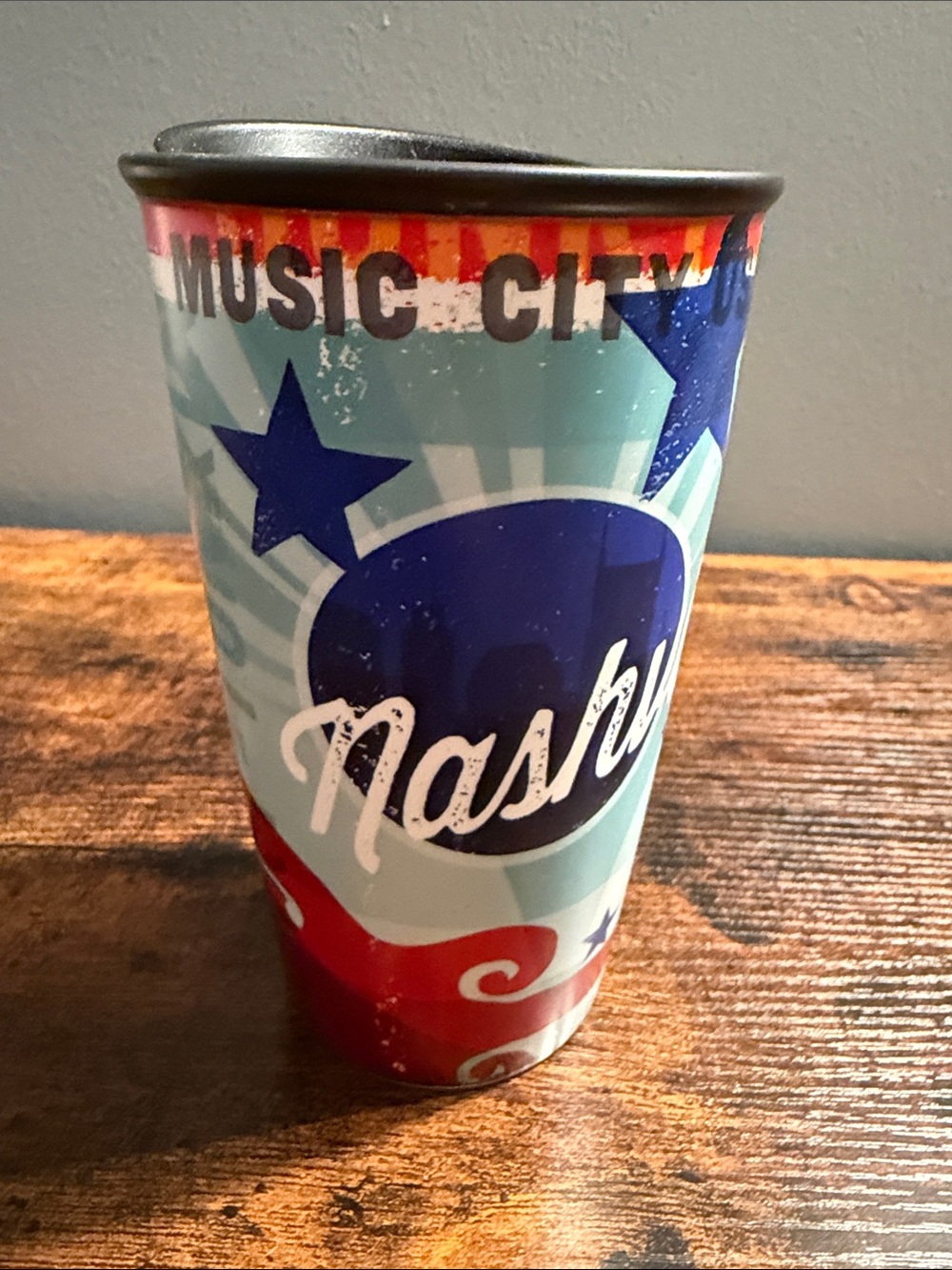 Starbucks Music City Nashville Ceramic Travel Tumbler Mug with Lid 12 oz